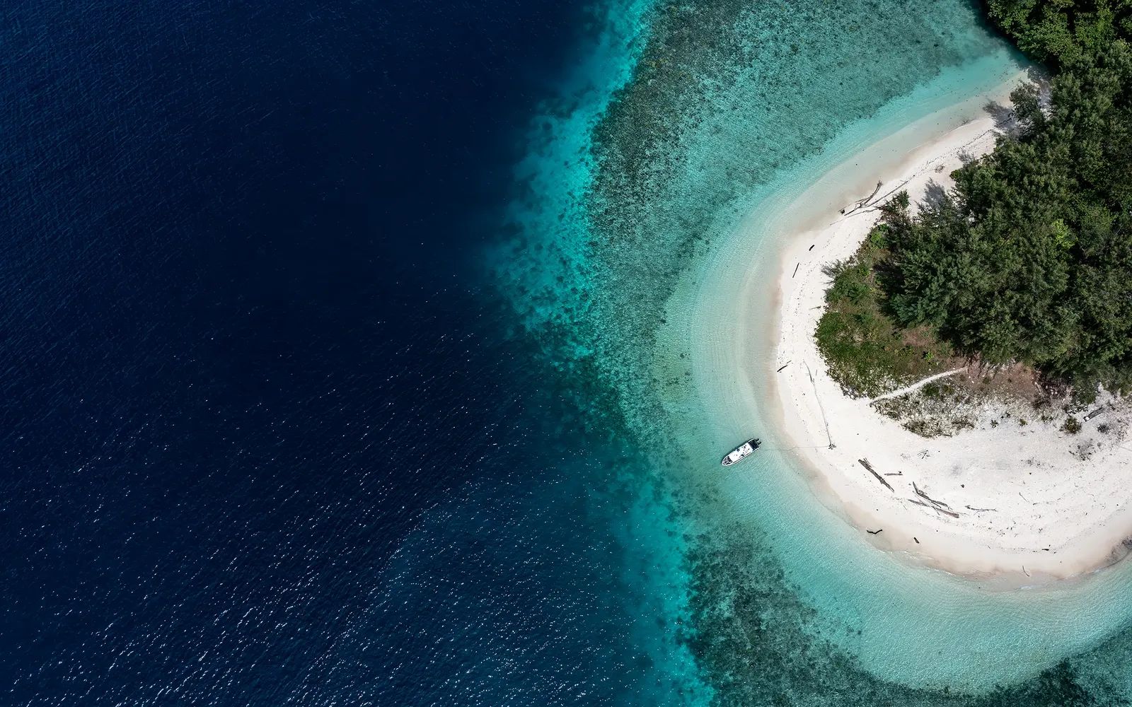 Secluded Beach Aerial Raja Ampat